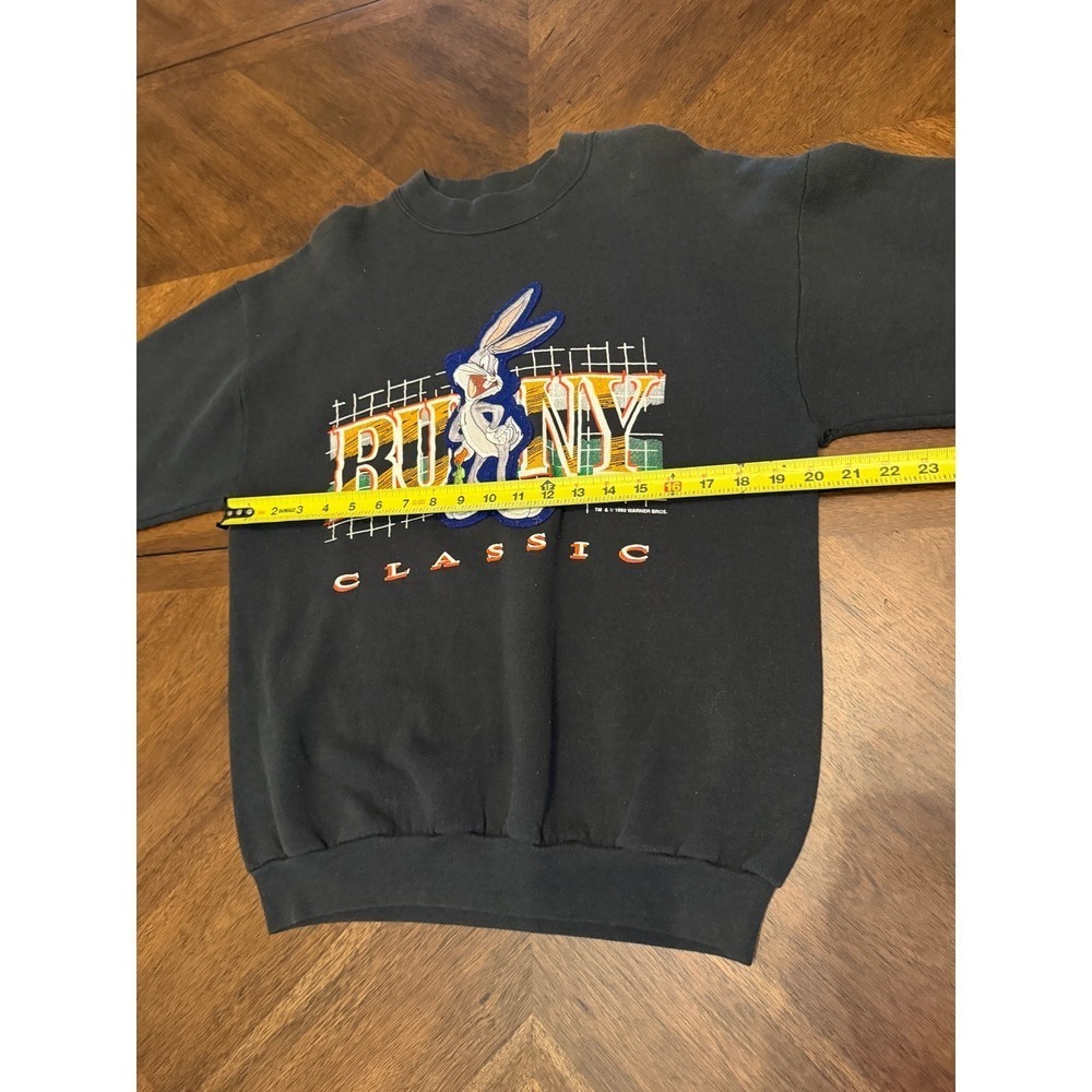 Vintage 1993 Bugs Bunny Classic Fruit of the Loom Sweatshirt‎ Black Mens L USA - Picture 6 of 6